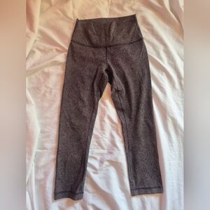 LULULEMON Grey Black Tiny Polka dots Cropped Leggings